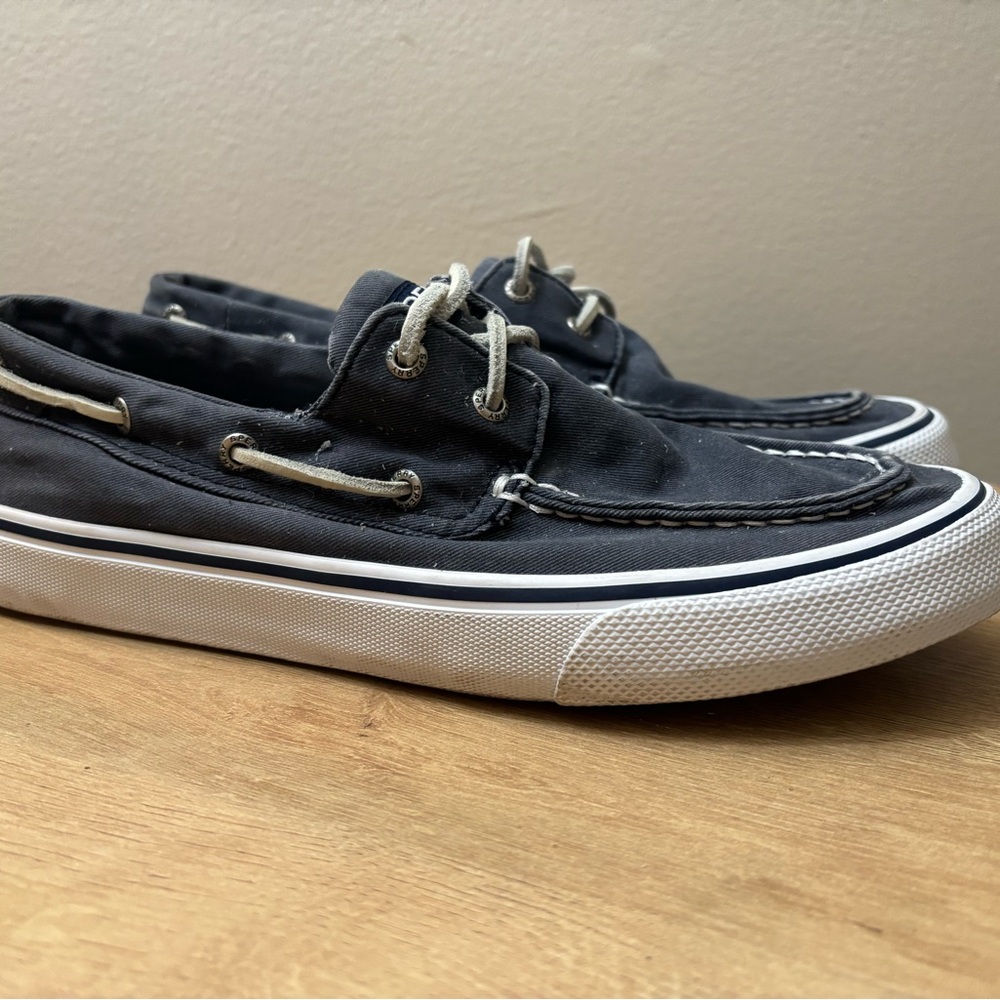 Sperry Men's Black Canvas Boat Shoes Size 9.5
